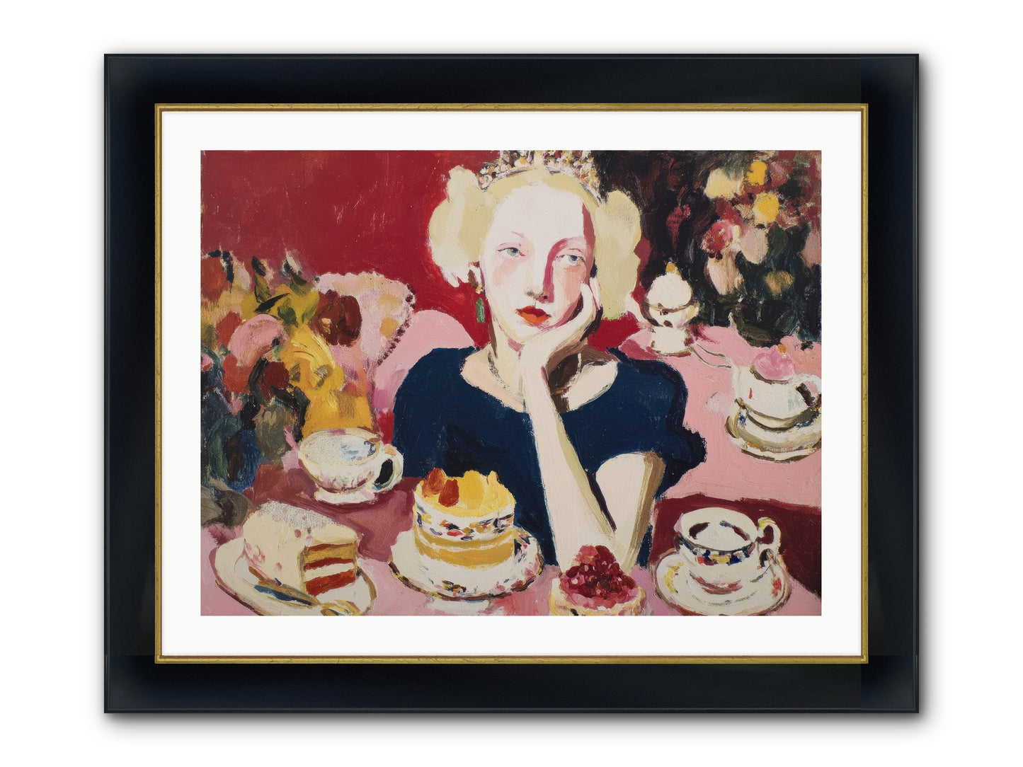She Waited Framed Print - Wide Black w/Gold 32x24