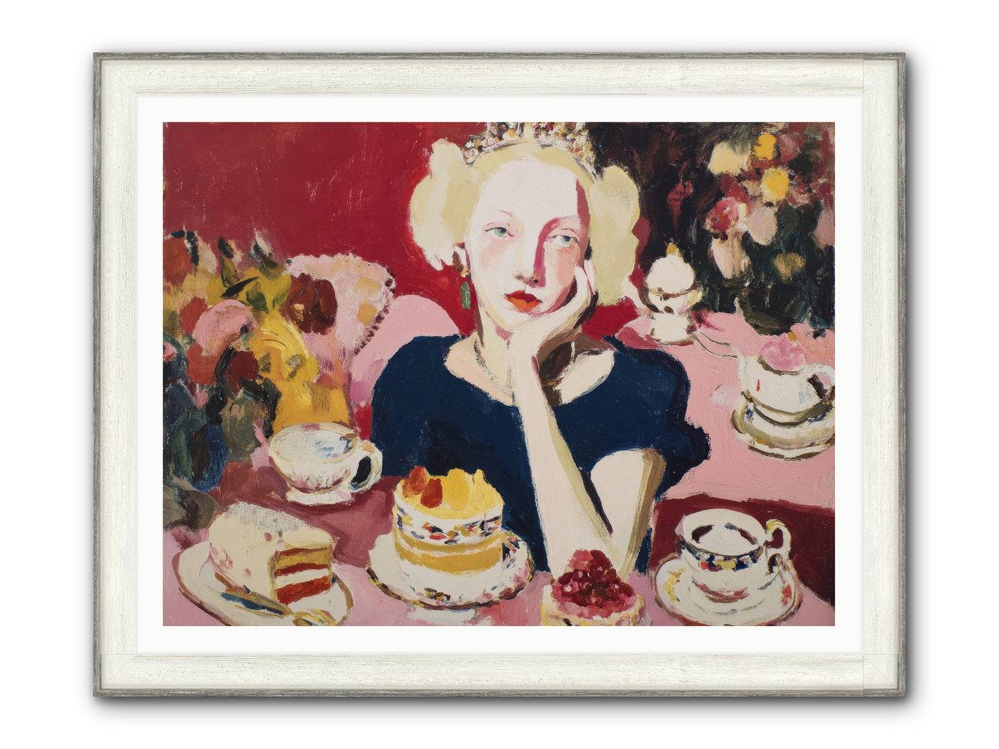 She Waited Framed Print - Driftwood White 48x36