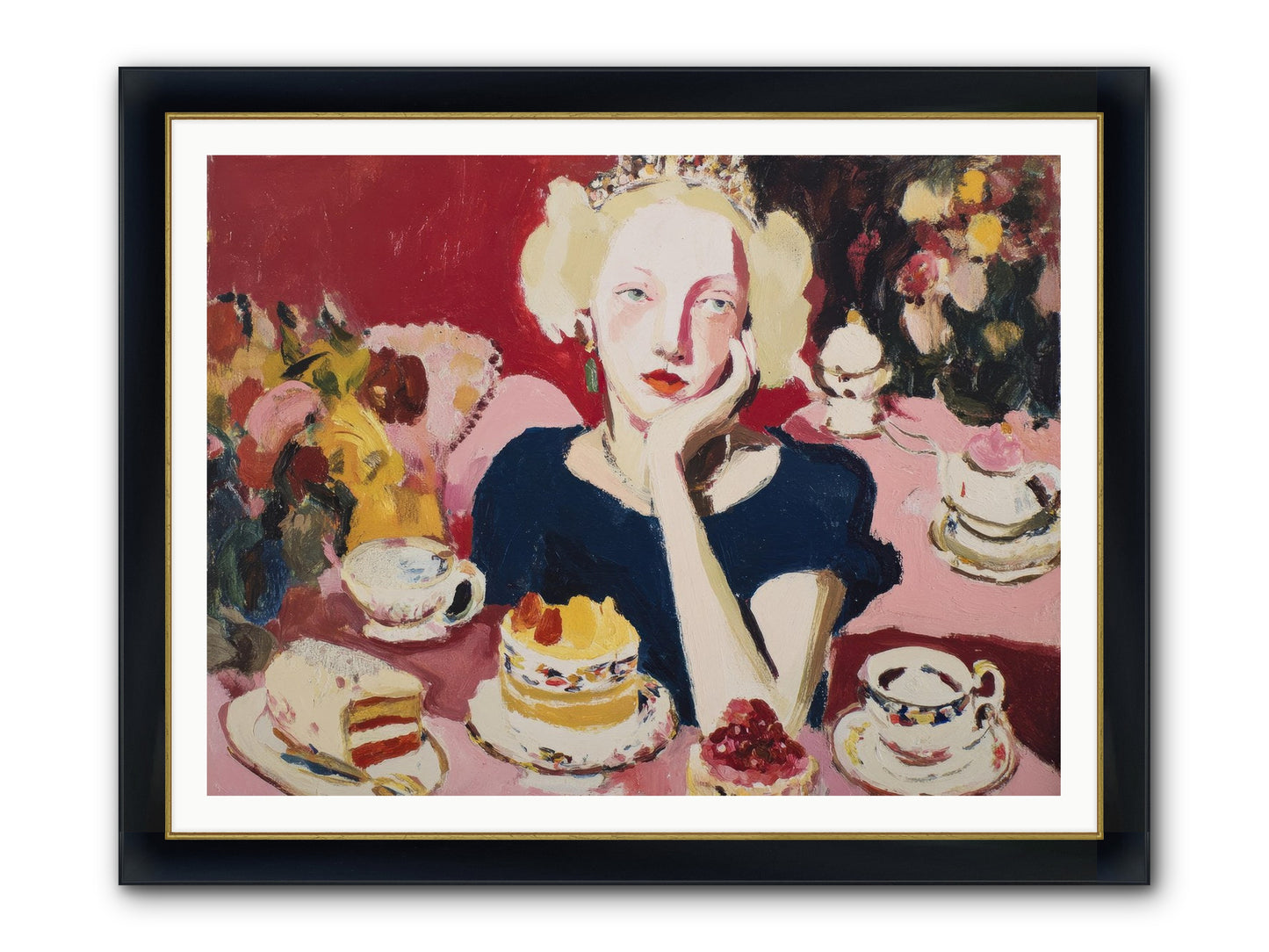 She Waited Framed Print - Wide Black w/Gold 48x36