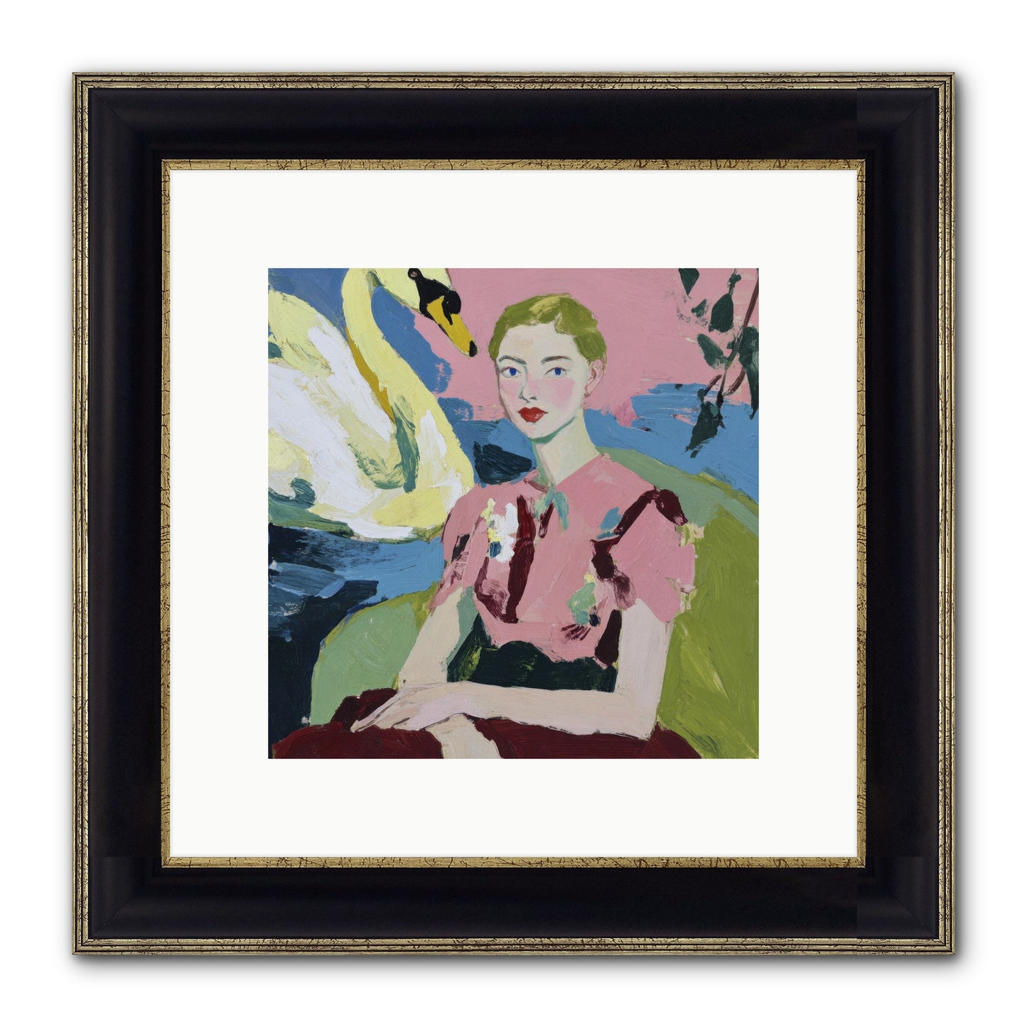 She Waited There Framed Print - Black & Gold 10x10