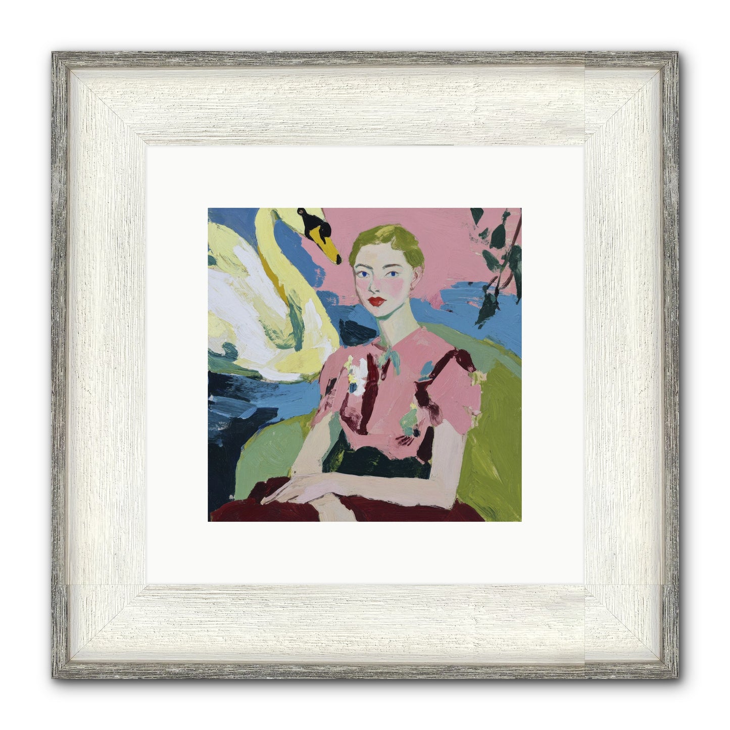 She Waited There Framed Print - Driftwood White 10x10