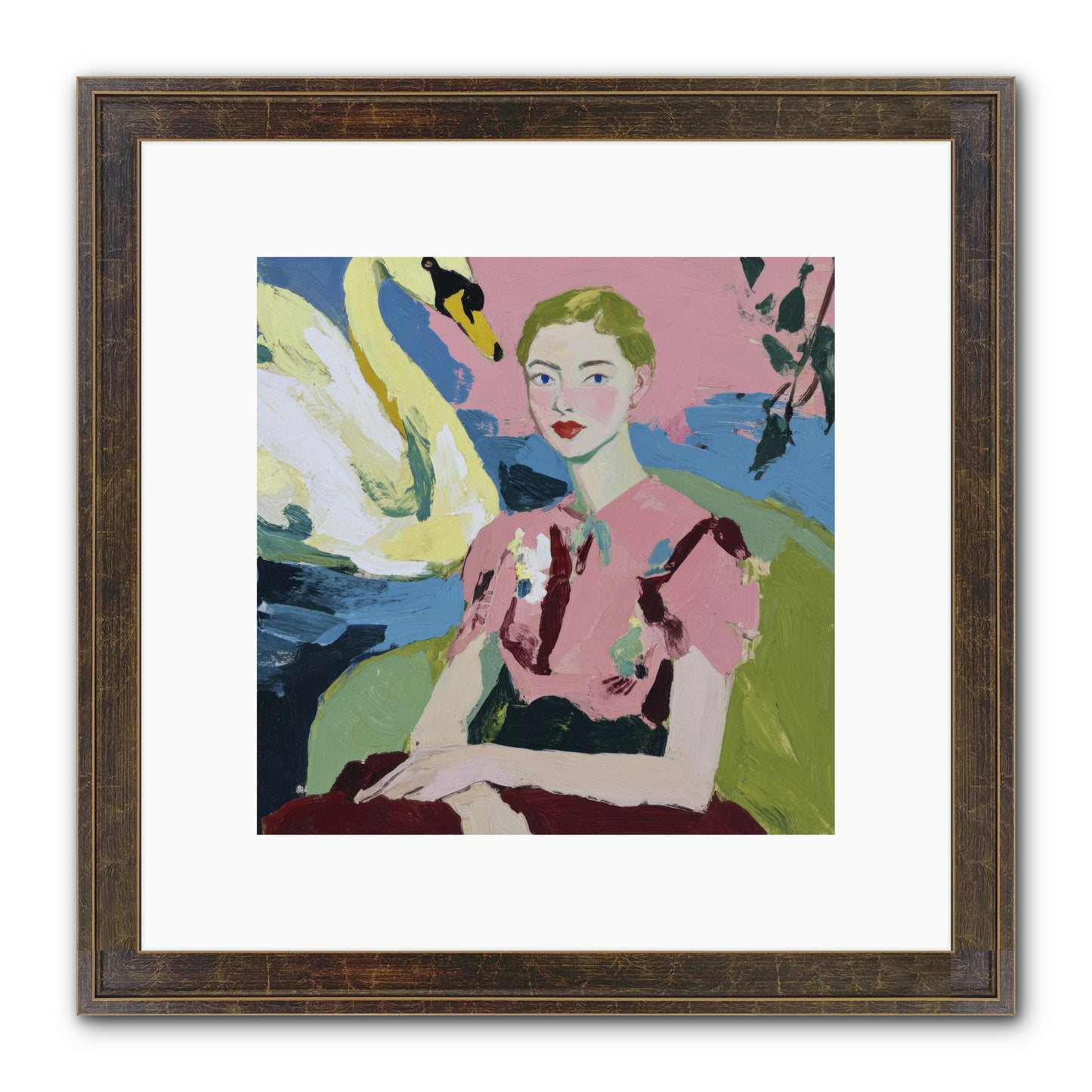 She Waited There Framed Print - Slimwoods Black/Gold 10x10