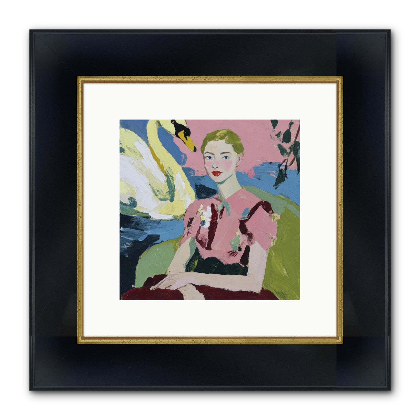 She Waited There Framed Print - Wide Black w/Gold 10x10