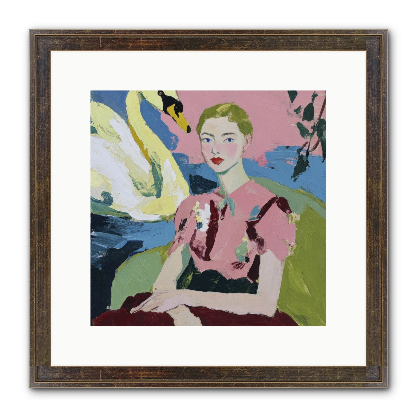 She Waited There Framed Print - Slimwoods Black/Gold 12x12