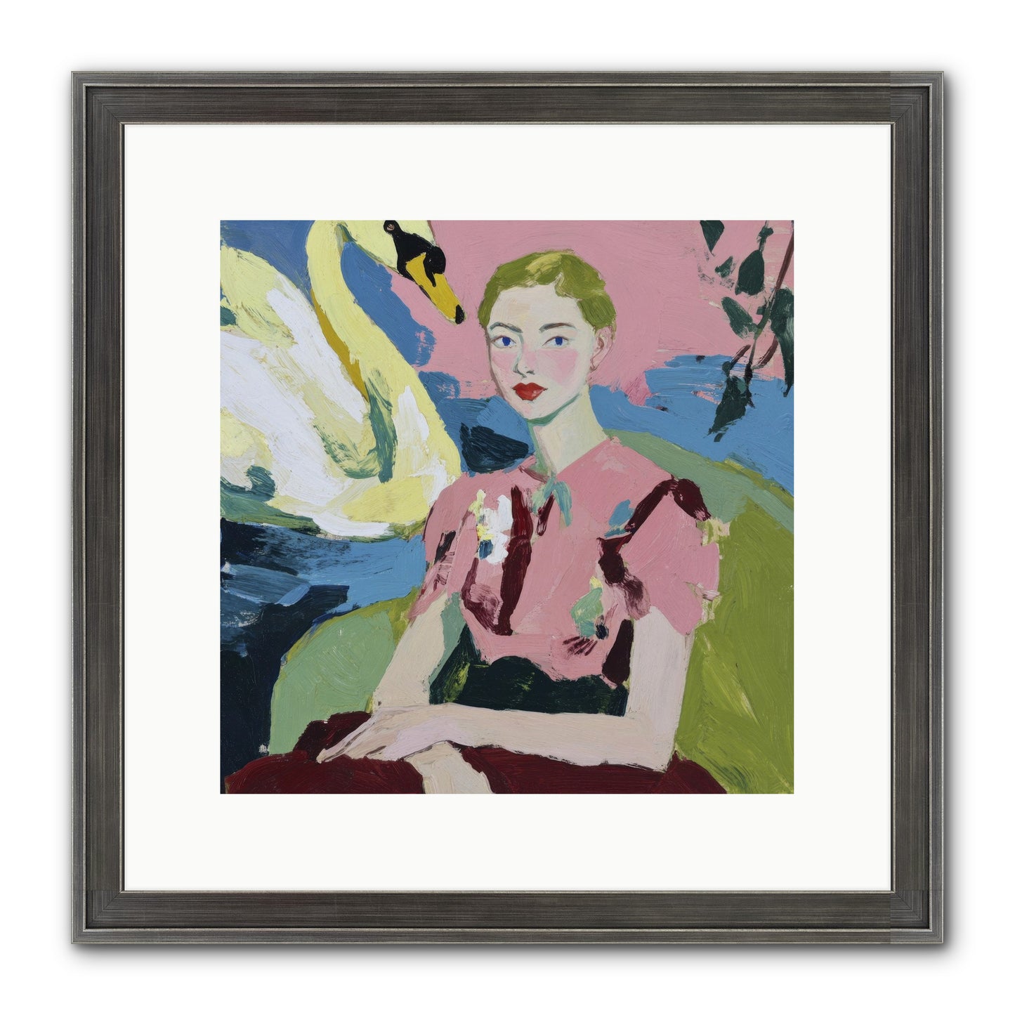 She Waited There Framed Print - Slimwoods Black/Silver 12x12