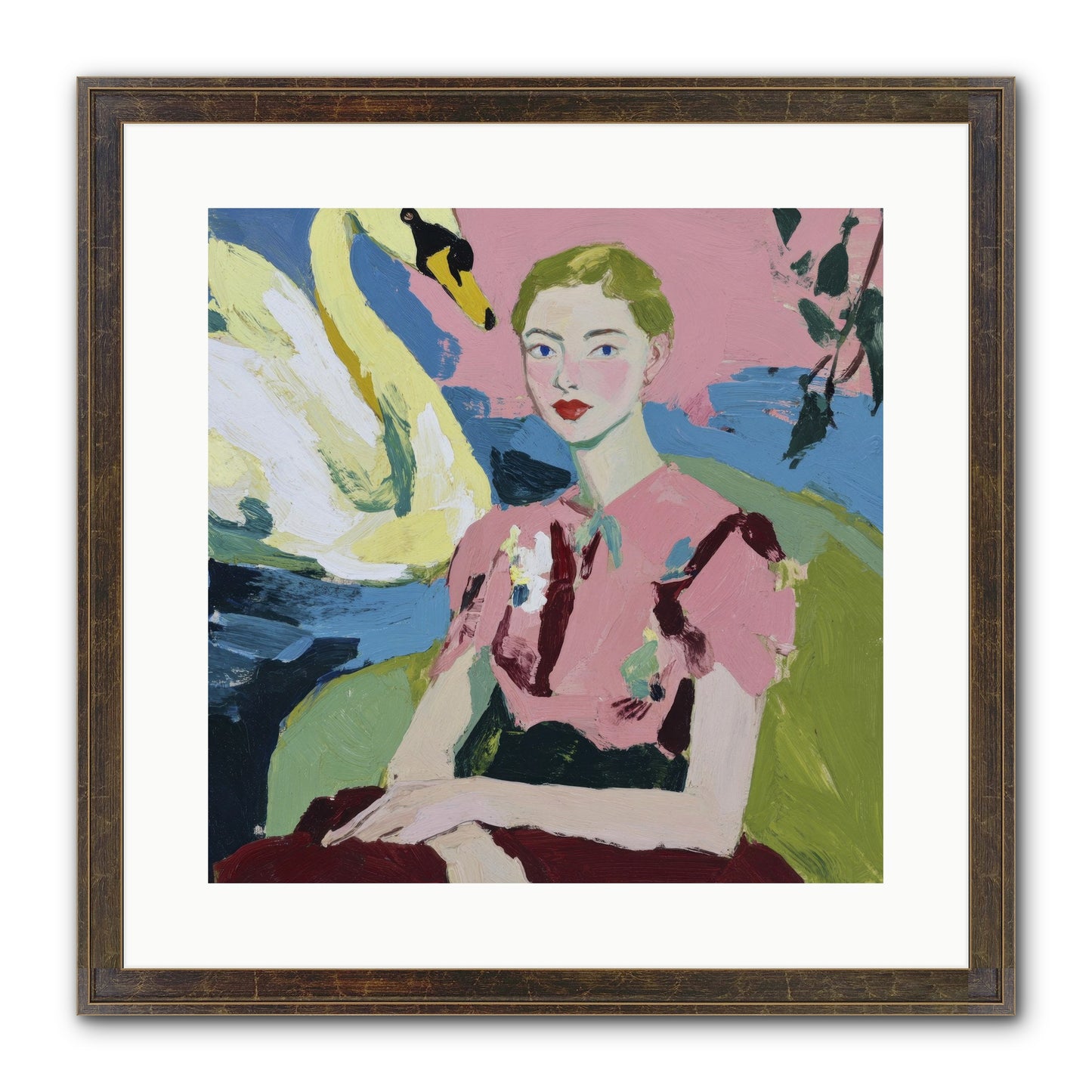 She Waited There Framed Print - Slimwoods Black/Gold 16x16