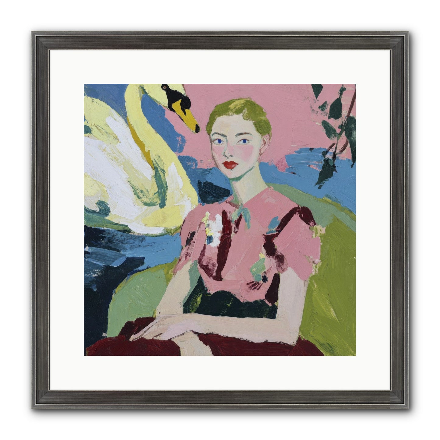 She Waited There Framed Print - Slimwoods Black/Silver 16x16