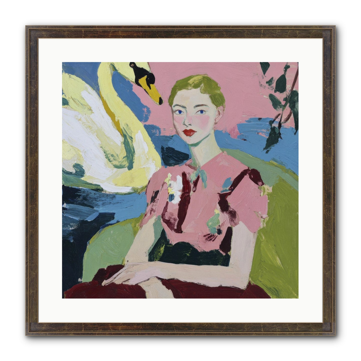 She Waited There Framed Print - Slimwoods Black/Gold 20x20