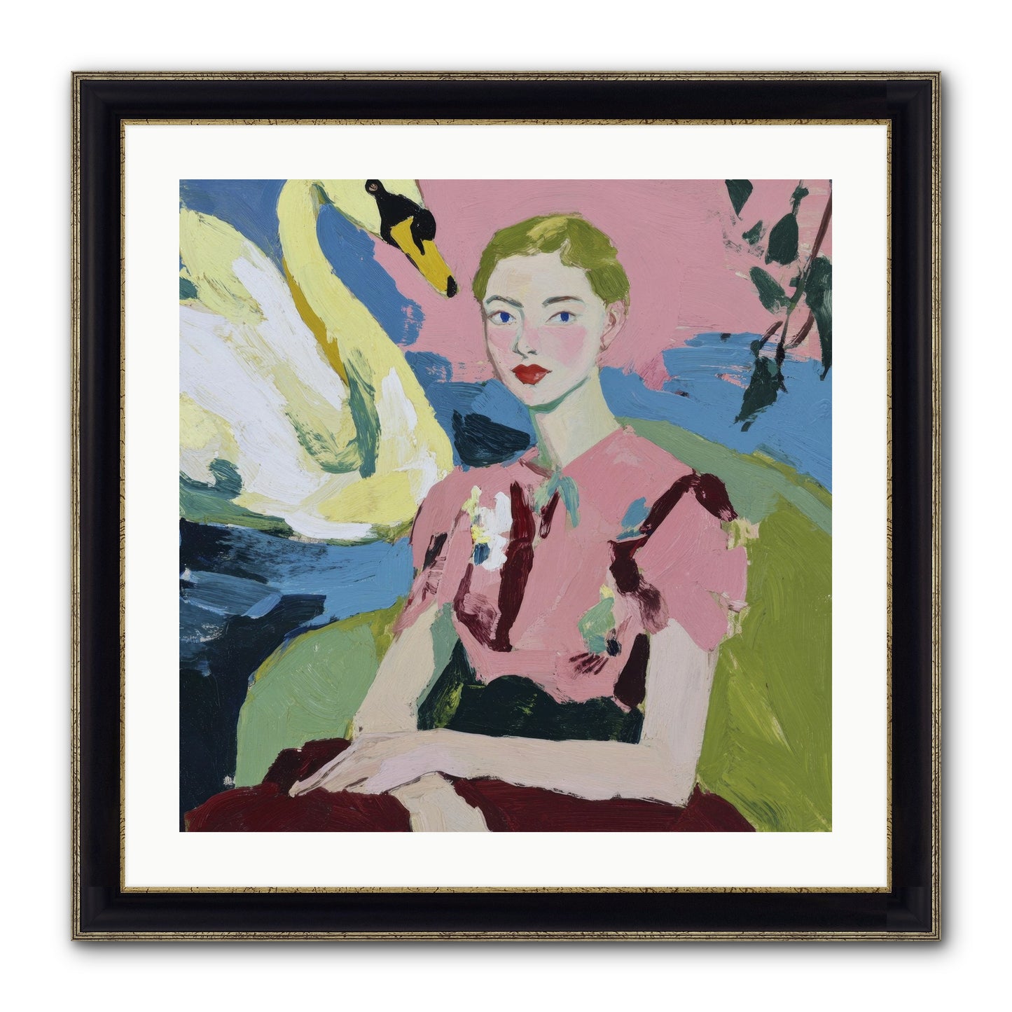 She Waited There Framed Print - Black & Gold 24x24
