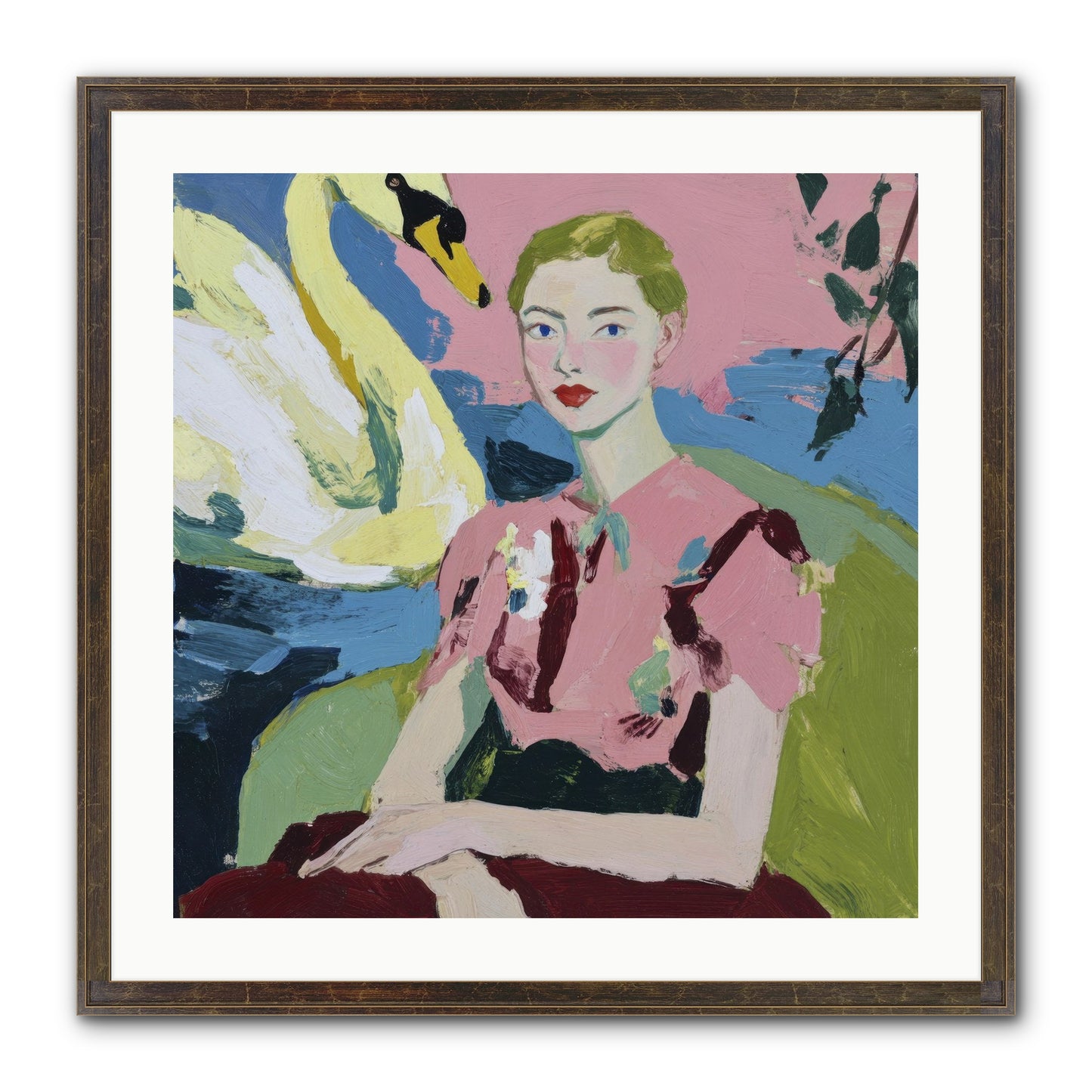 She Waited There Framed Print - Slimwoods Black/Gold 24x24