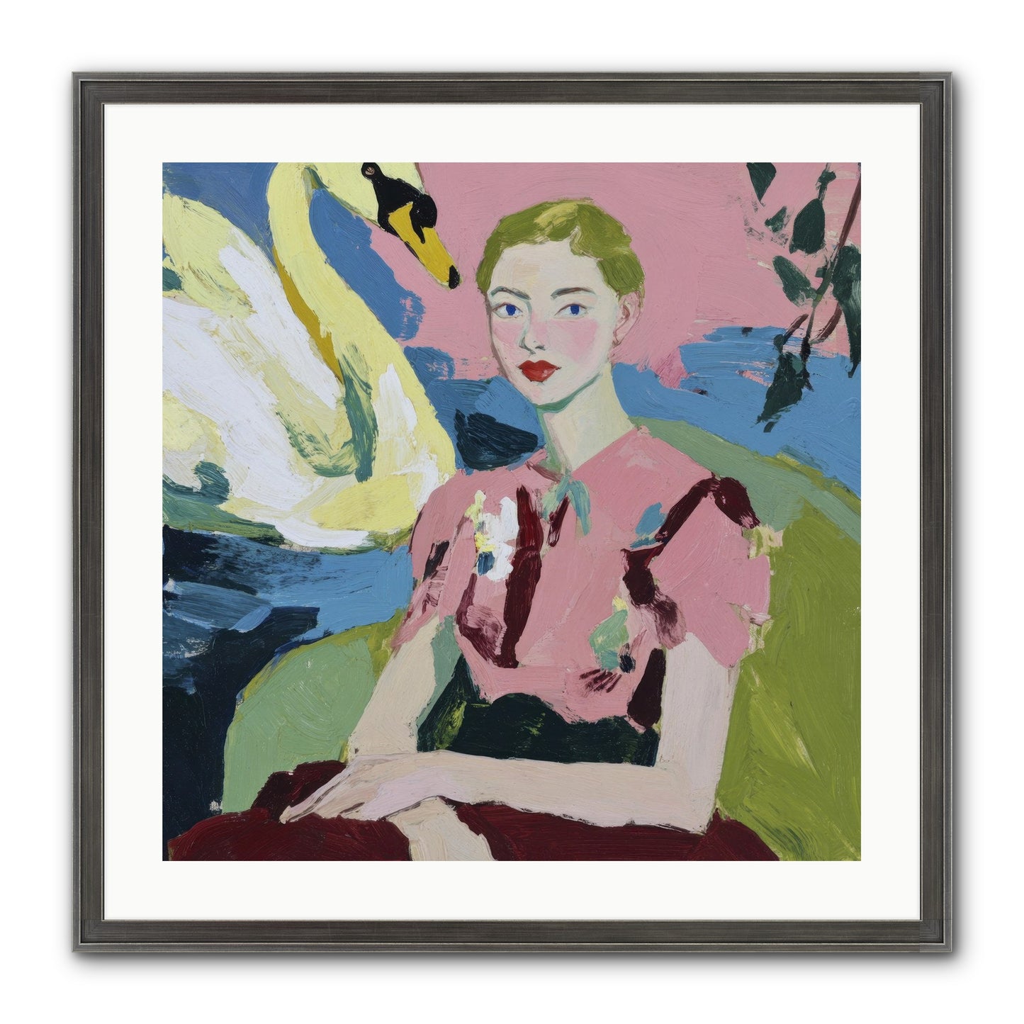 She Waited There Framed Print - Slimwoods Black/Silver 24x24
