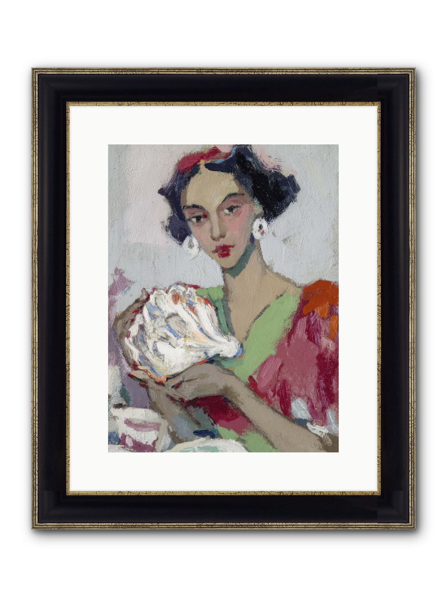 She Who Gathers With Grace Framed Print - Black & Gold 12x16