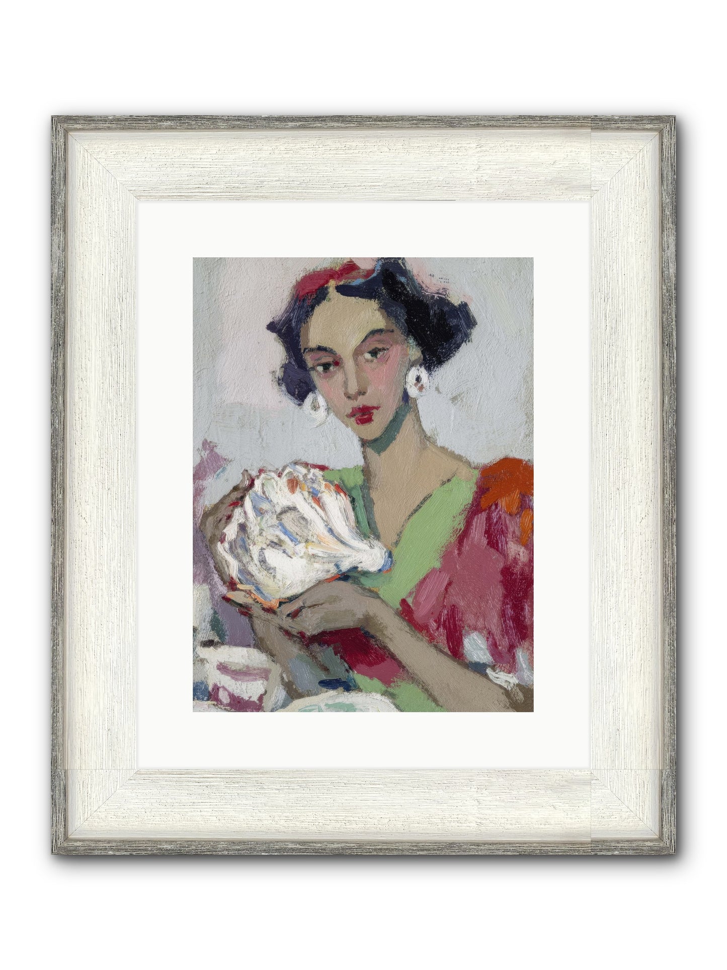 She Who Gathers With Grace Framed Print - Driftwood White 12x16