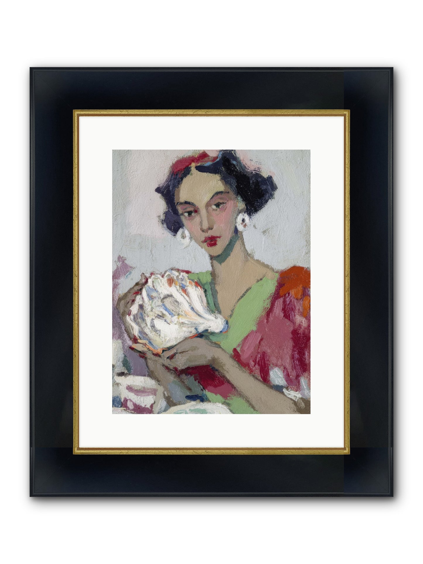 She Who Gathers With Grace Framed Print - Wide Black w/Gold 12x16