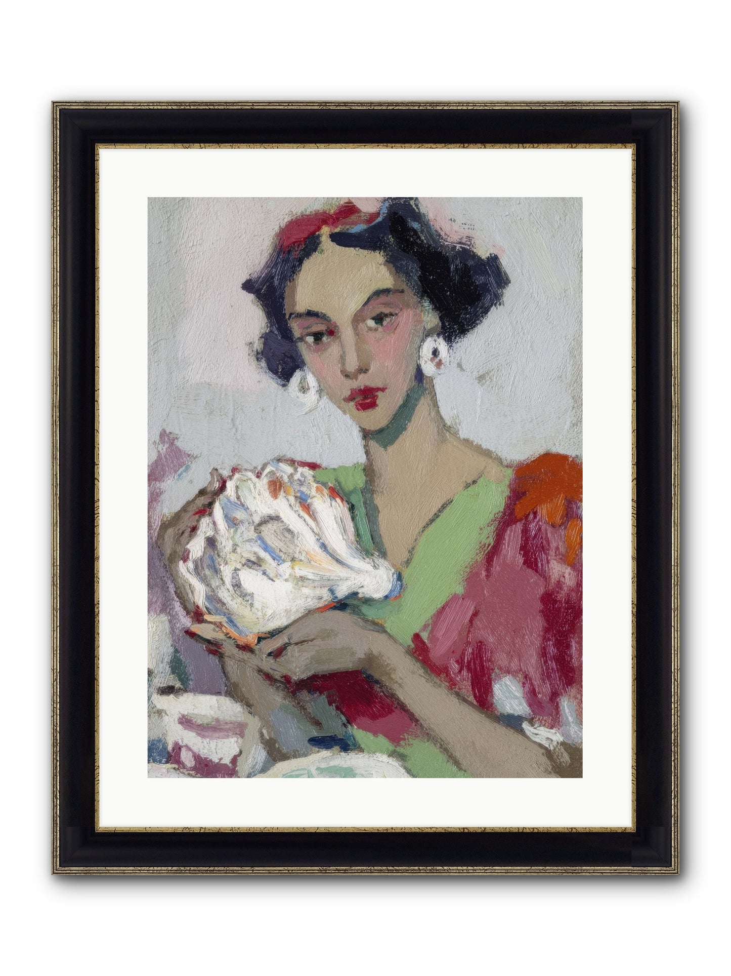 She Who Gathers With Grace Framed Print - Black & Gold 18x24