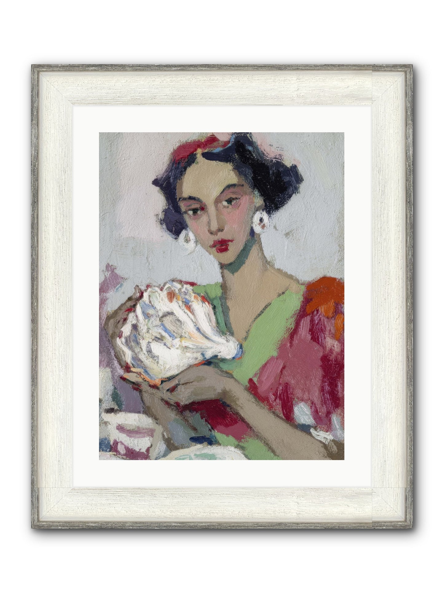 She Who Gathers With Grace Framed Print - Driftwood White 18x24