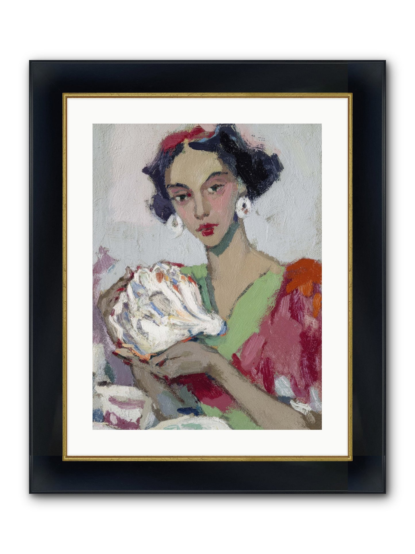 She Who Gathers With Grace Framed Print - Wide Black w/Gold 18x24