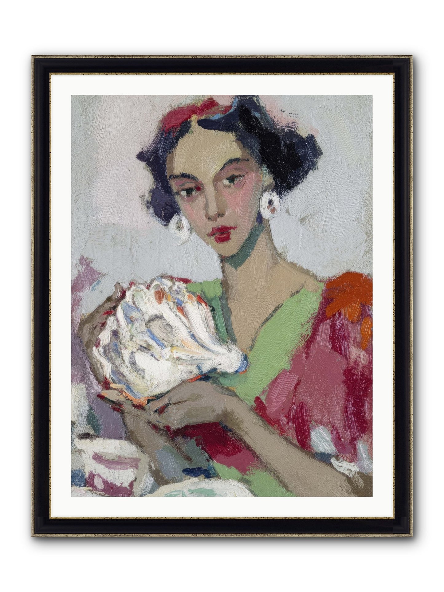 She Who Gathers With Grace Framed Print - Black & Gold 30x40
