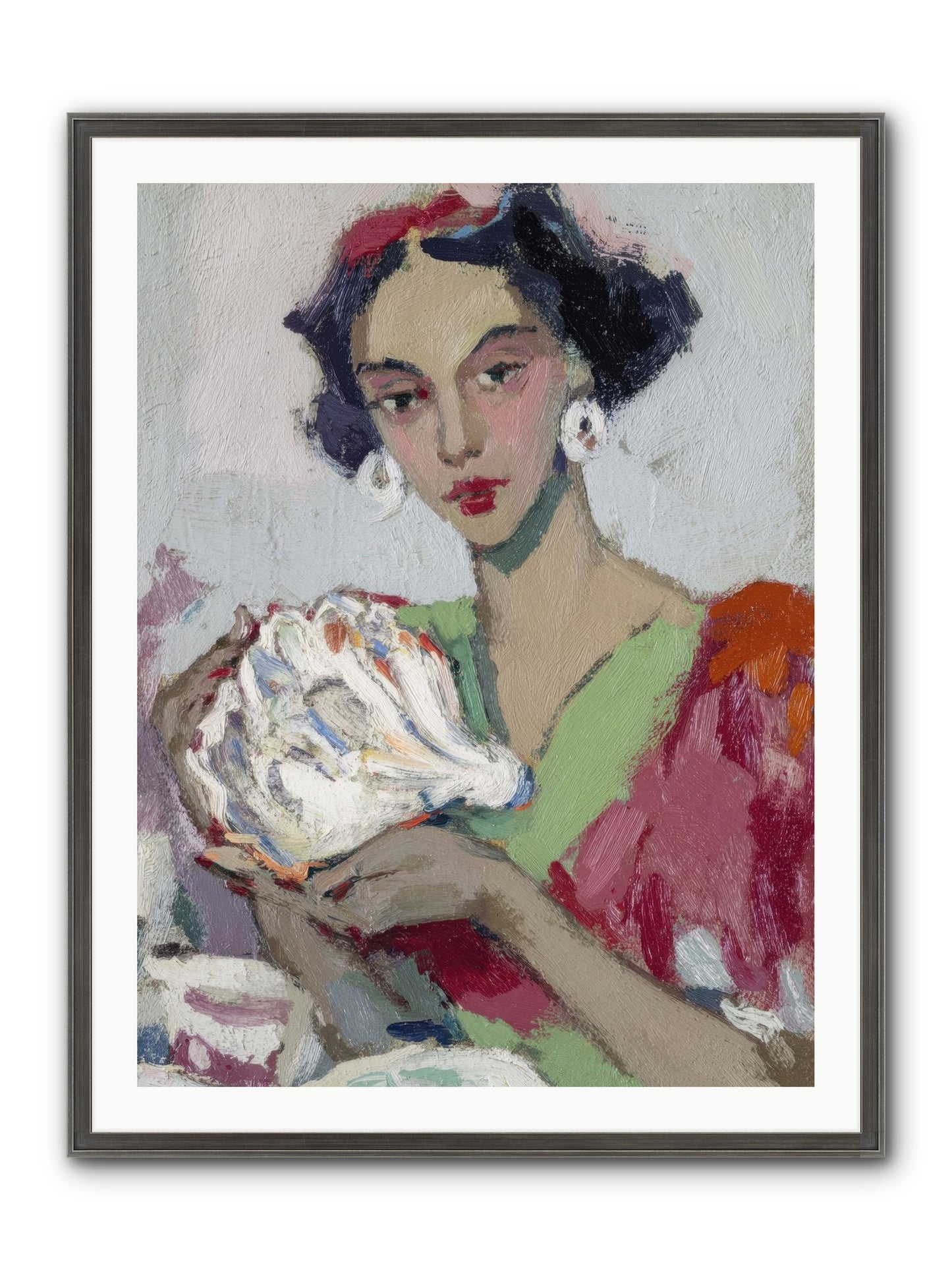 She Who Gathers With Grace Framed Print - Slimwoods Black/Silver 30x40