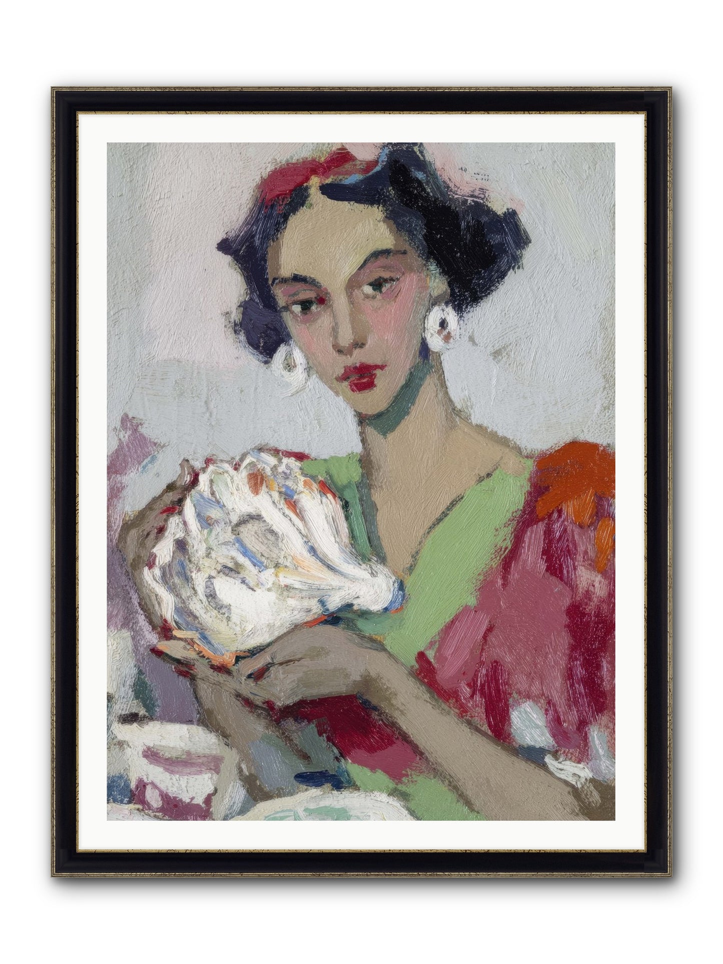 She Who Gathers With Grace Framed Print - Black & Gold 36x48