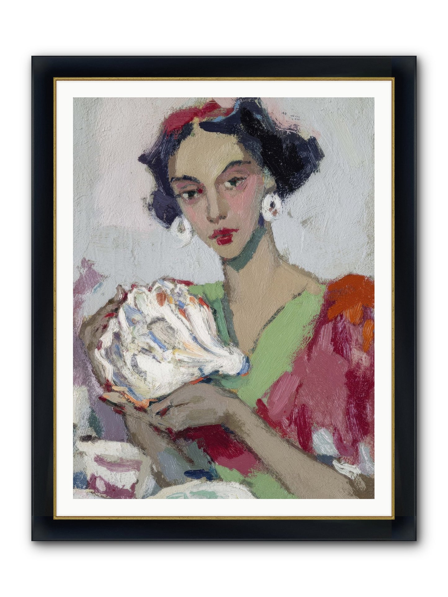 She Who Gathers With Grace Framed Print - Wide Black w/Gold 36x48