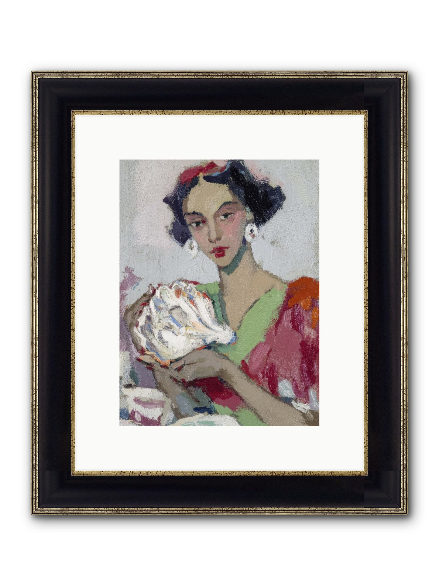 She Who Gathers With Grace Framed Print - Black & Gold 9x12