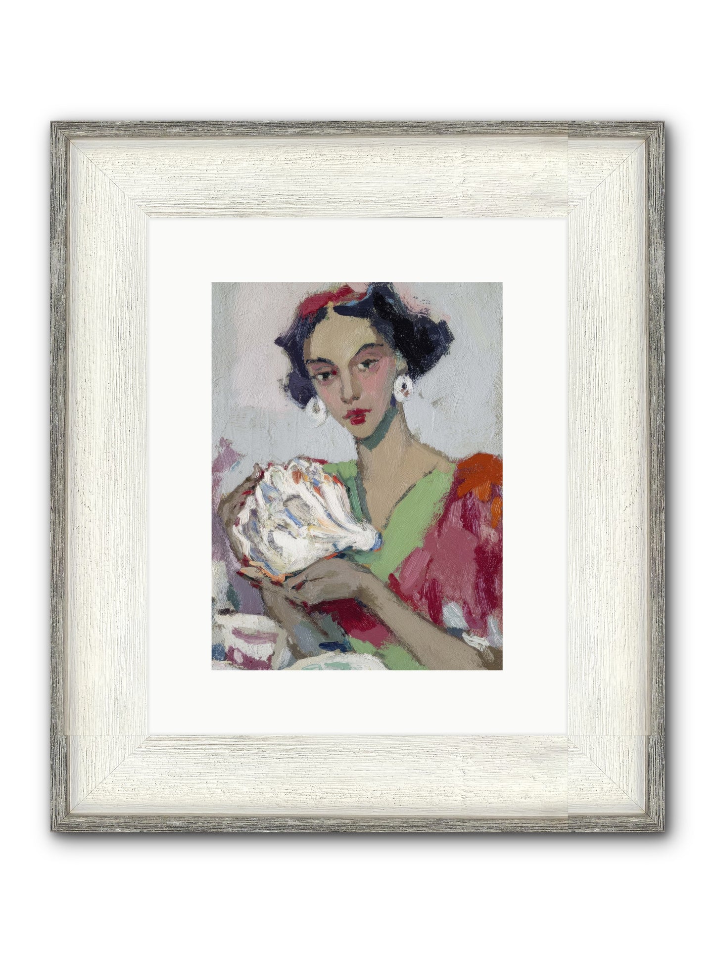 She Who Gathers With Grace Framed Print - Driftwood White 9x12