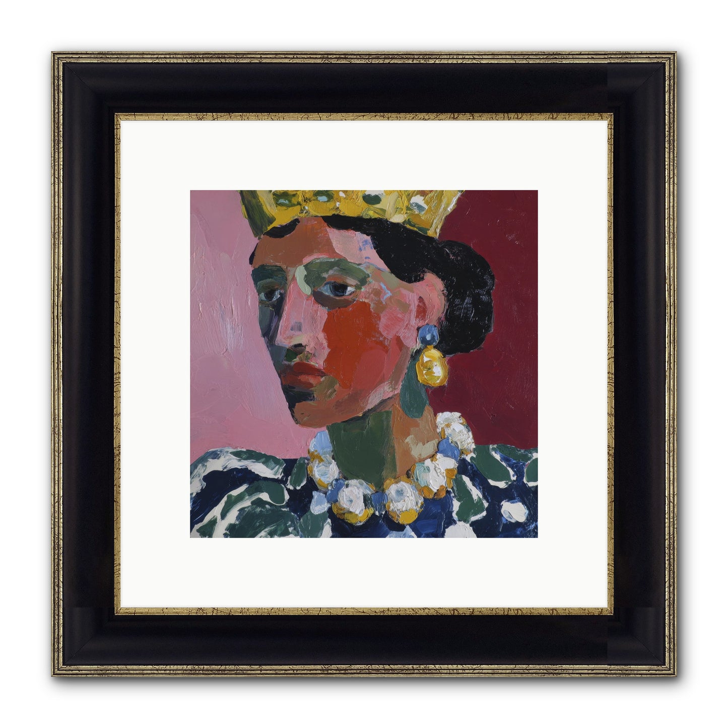 She Wore It All Framed Print - Black & Gold 10x10