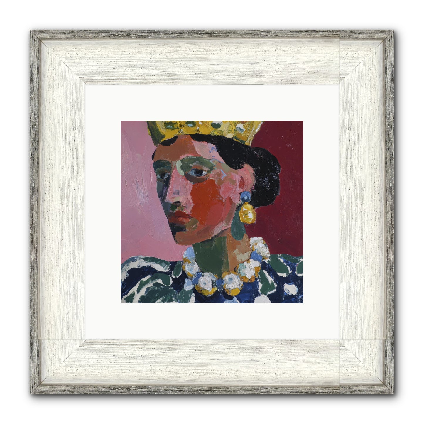 She Wore It All Framed Print - Driftwood White 10x10