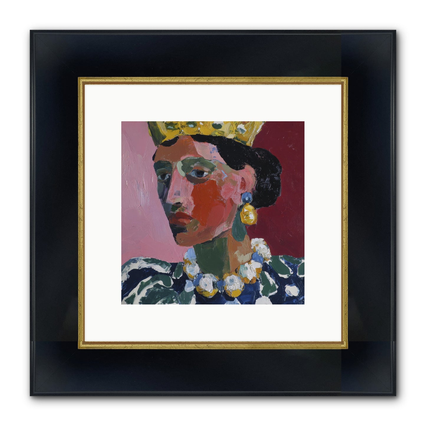 She Wore It All Framed Print - Wide Black w/Gold 10x10