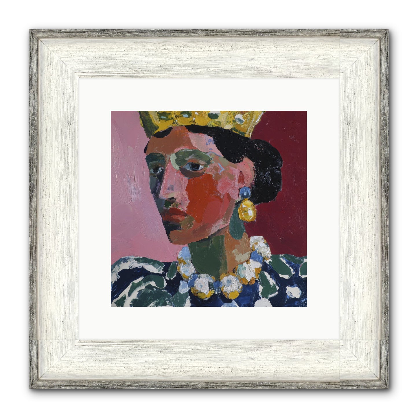 She Wore It All Framed Print - Driftwood White 12x12