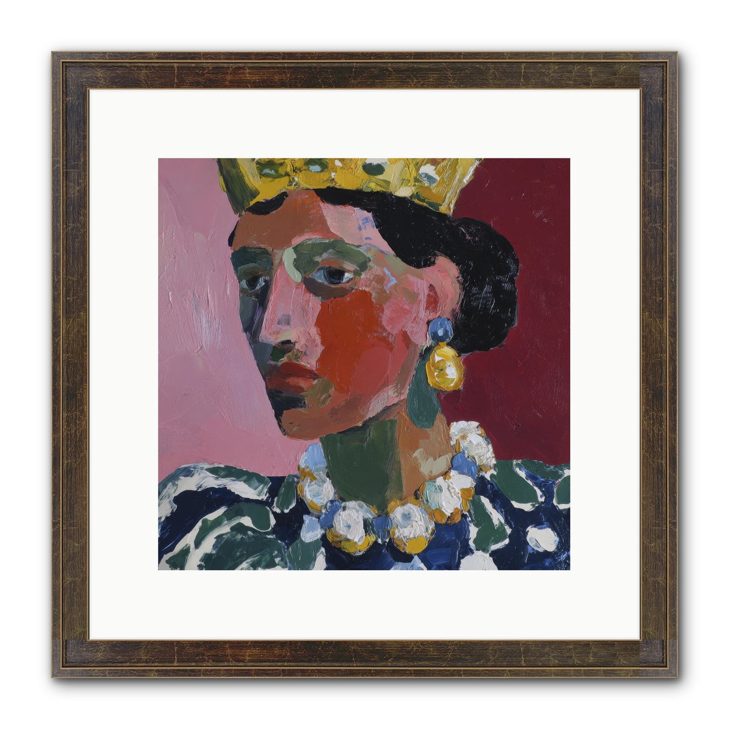 She Wore It All Framed Print - Slimwoods Black/Gold 12x12
