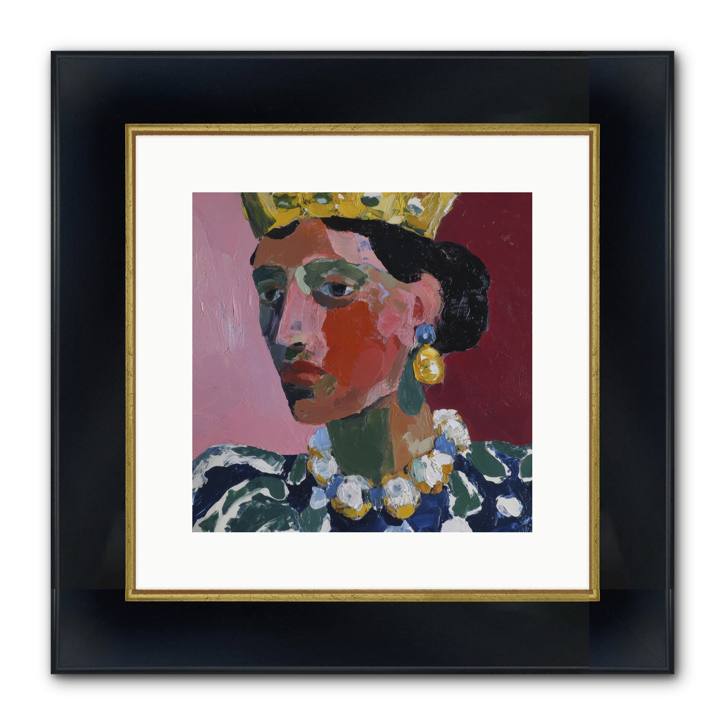 She Wore It All Framed Print - Wide Black w/Gold 12x12