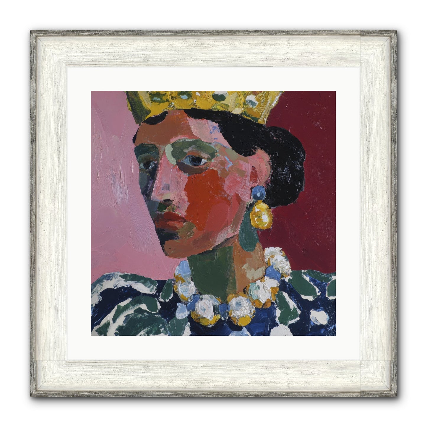 She Wore It All Framed Print - Driftwood White 20x20