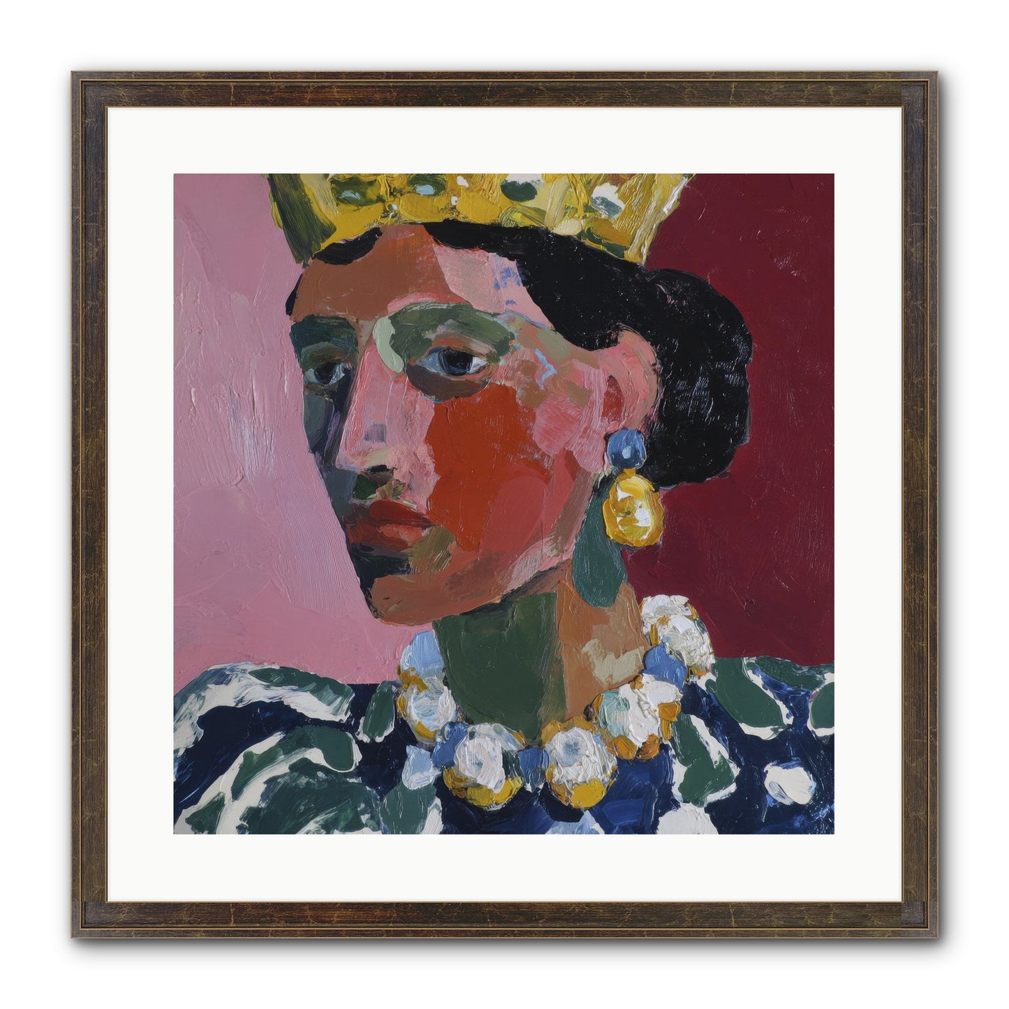 She Wore It All Framed Print - Slimwoods Black/Gold 20x20
