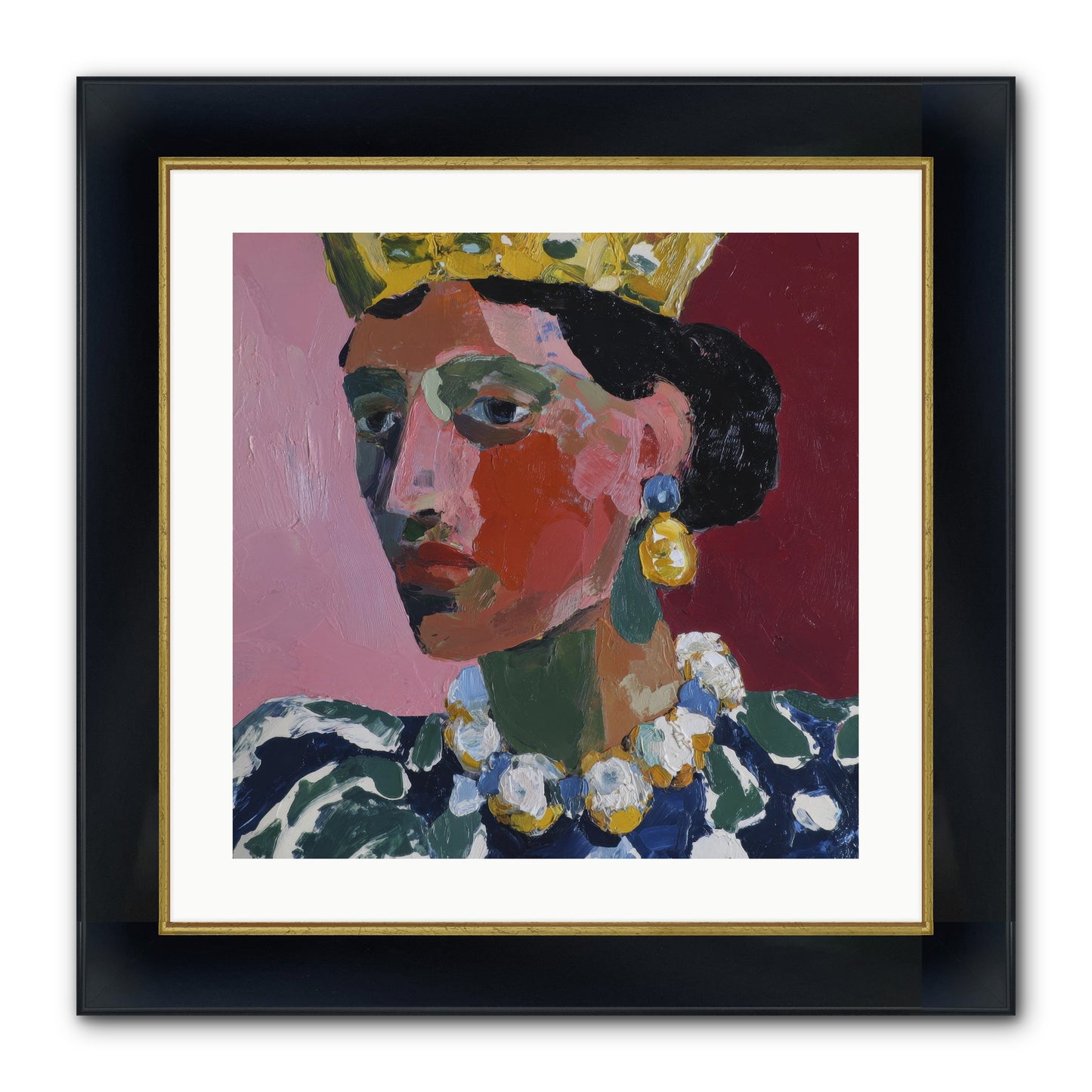She Wore It All Framed Print - Wide Black w/Gold 20x20