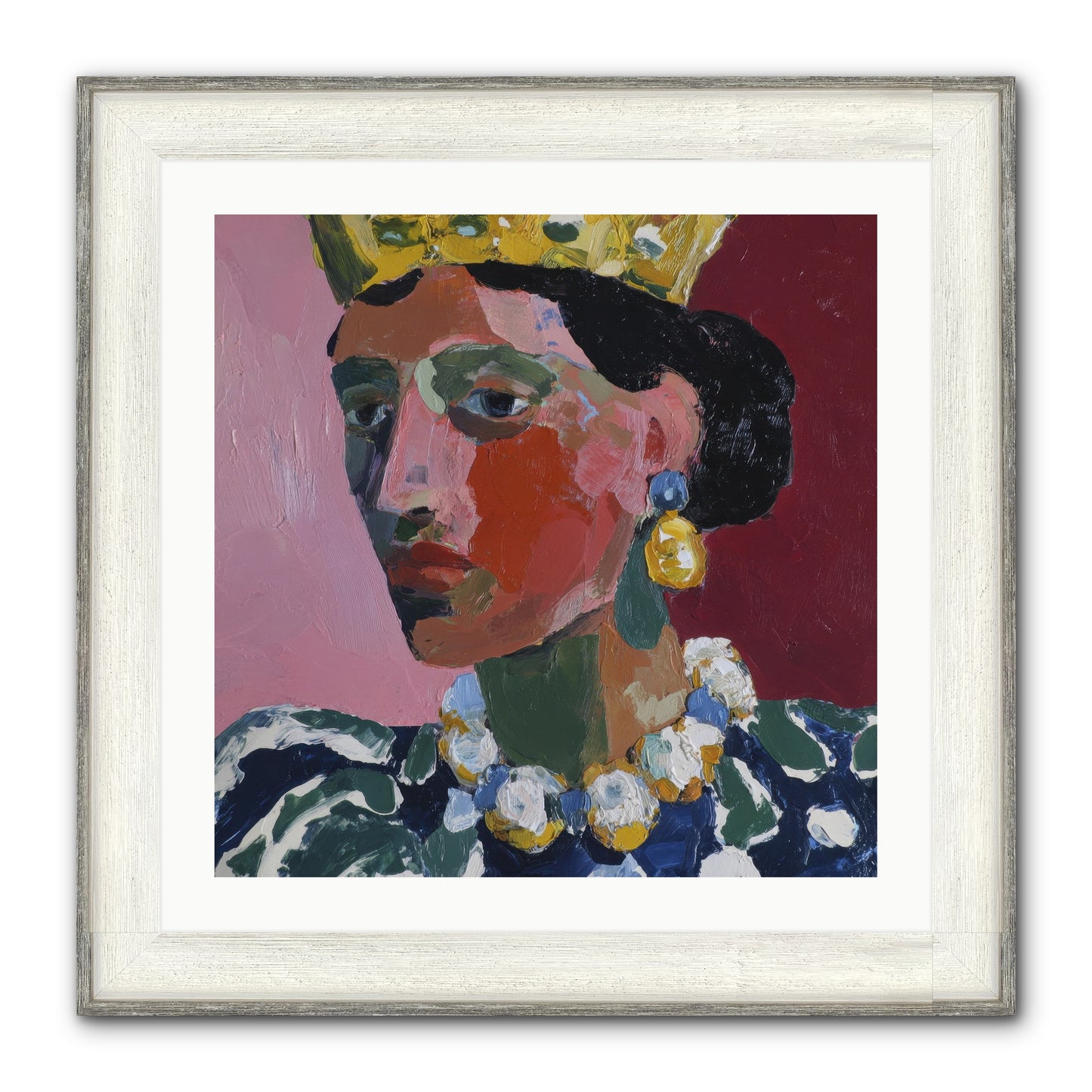 She Wore It All Framed Print - Driftwood White 24x24