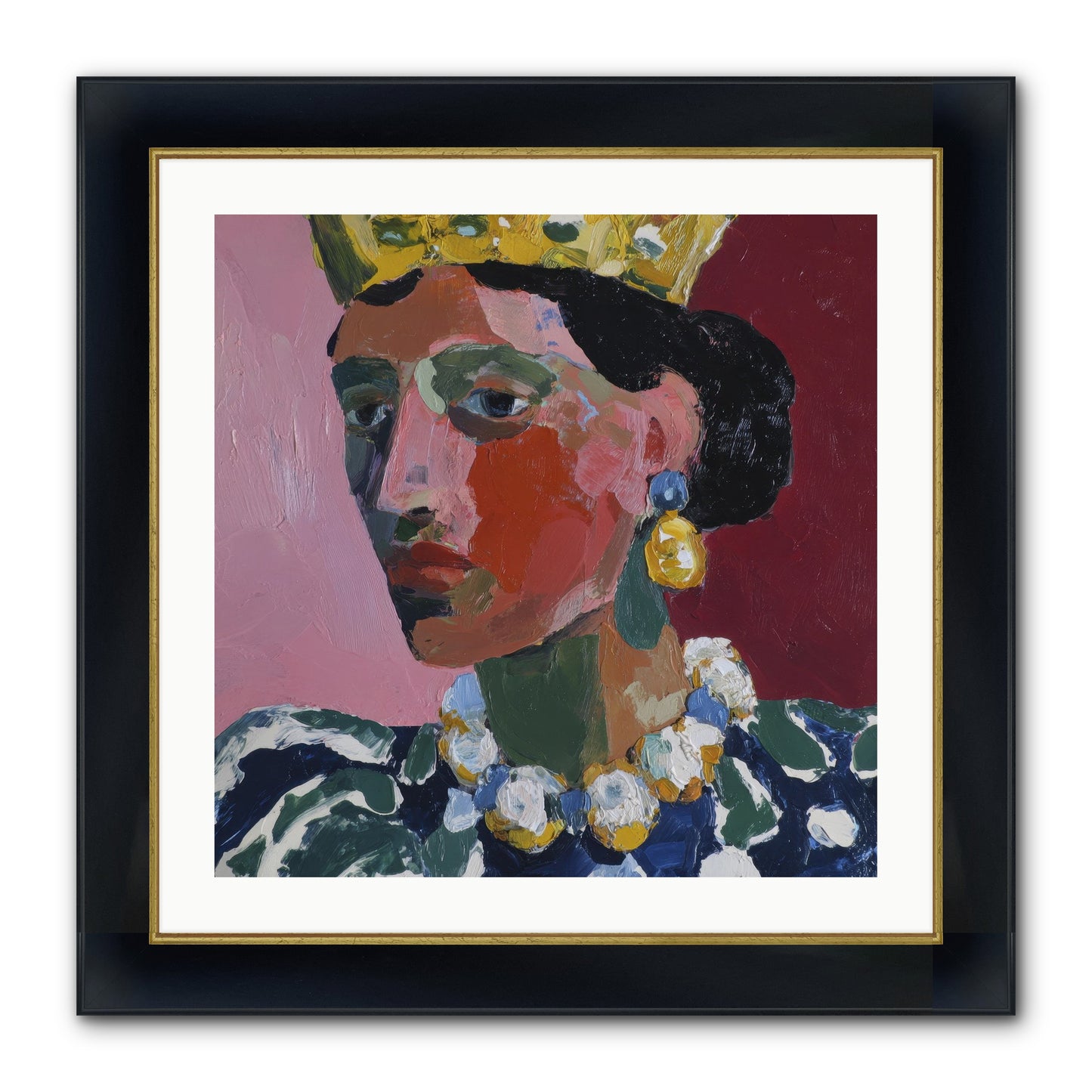 She Wore It All Framed Print - Wide Black w/Gold 24x24