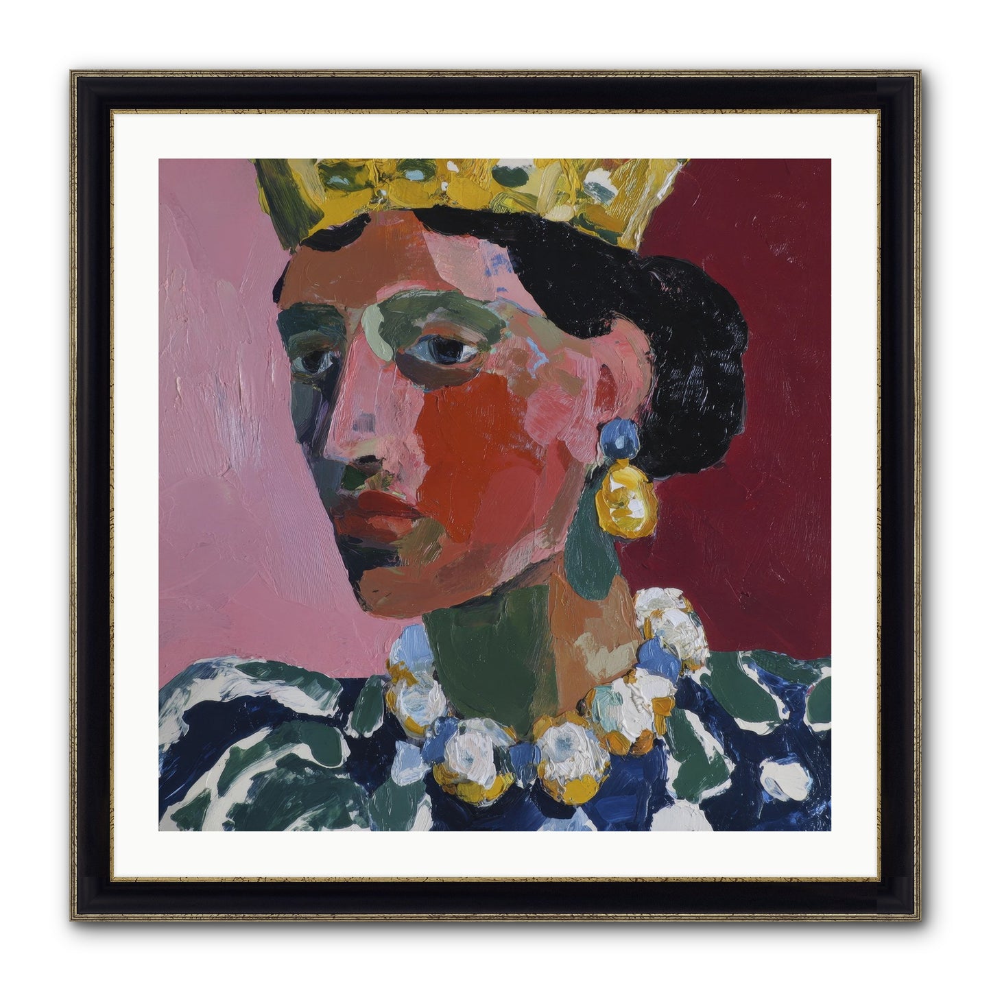 She Wore It All Framed Print - Black & Gold 30x30