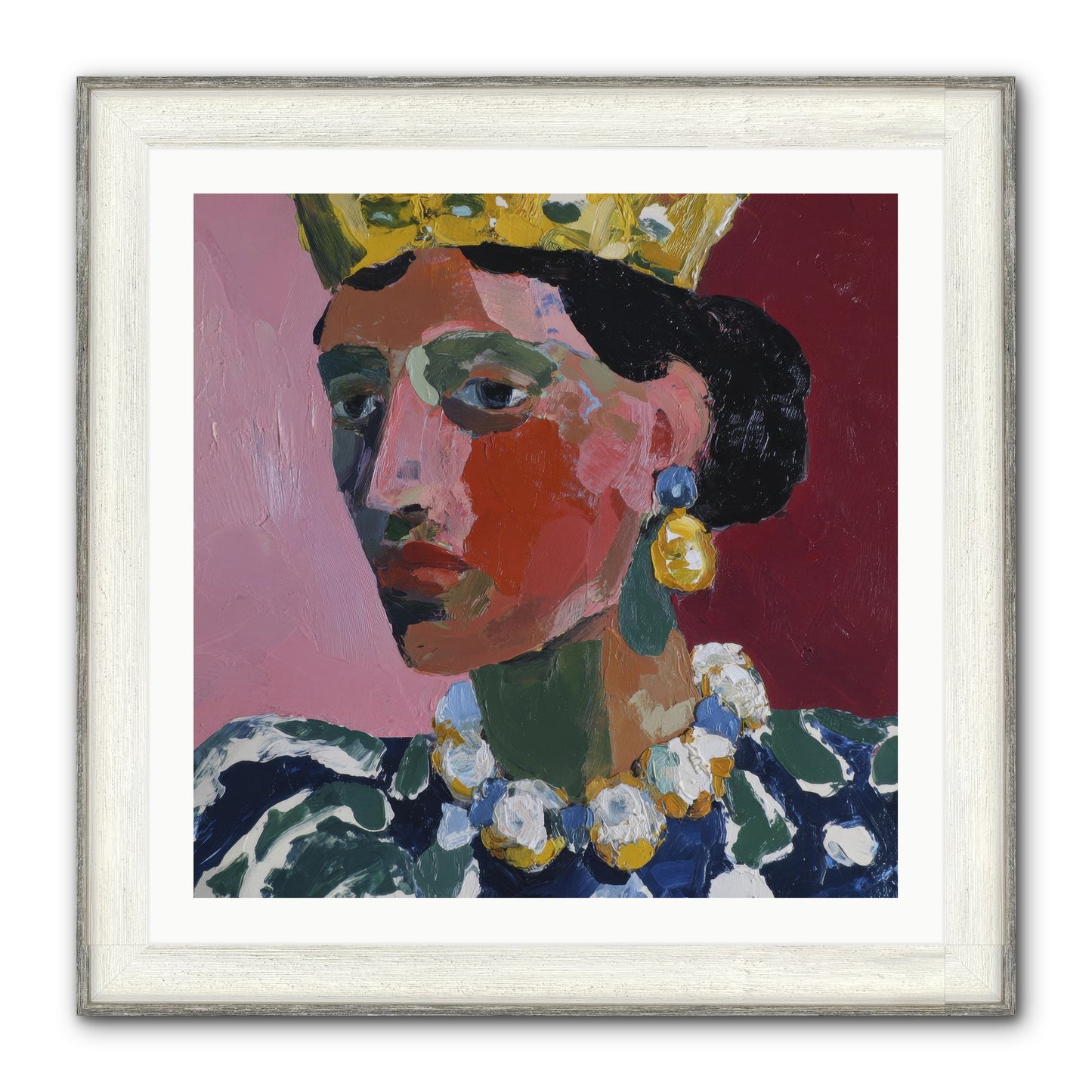 She Wore It All Framed Print - Driftwood White 30x30