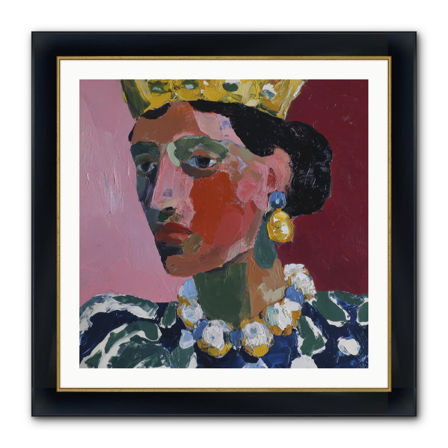 She Wore It All Framed Print - Wide Black w/Gold 30x30