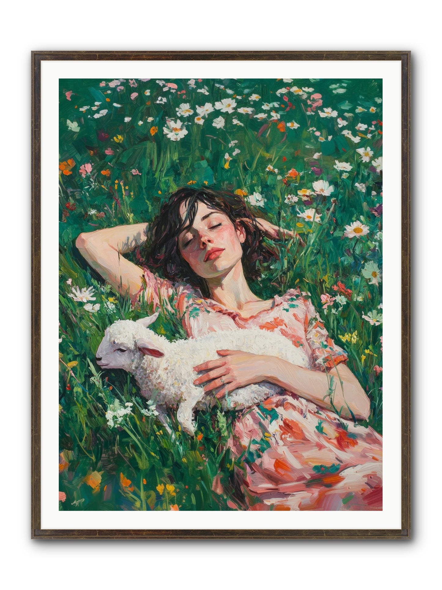 Shepherd's Sweet Hours Framed Print - Slimwoods Black/Gold 36x48