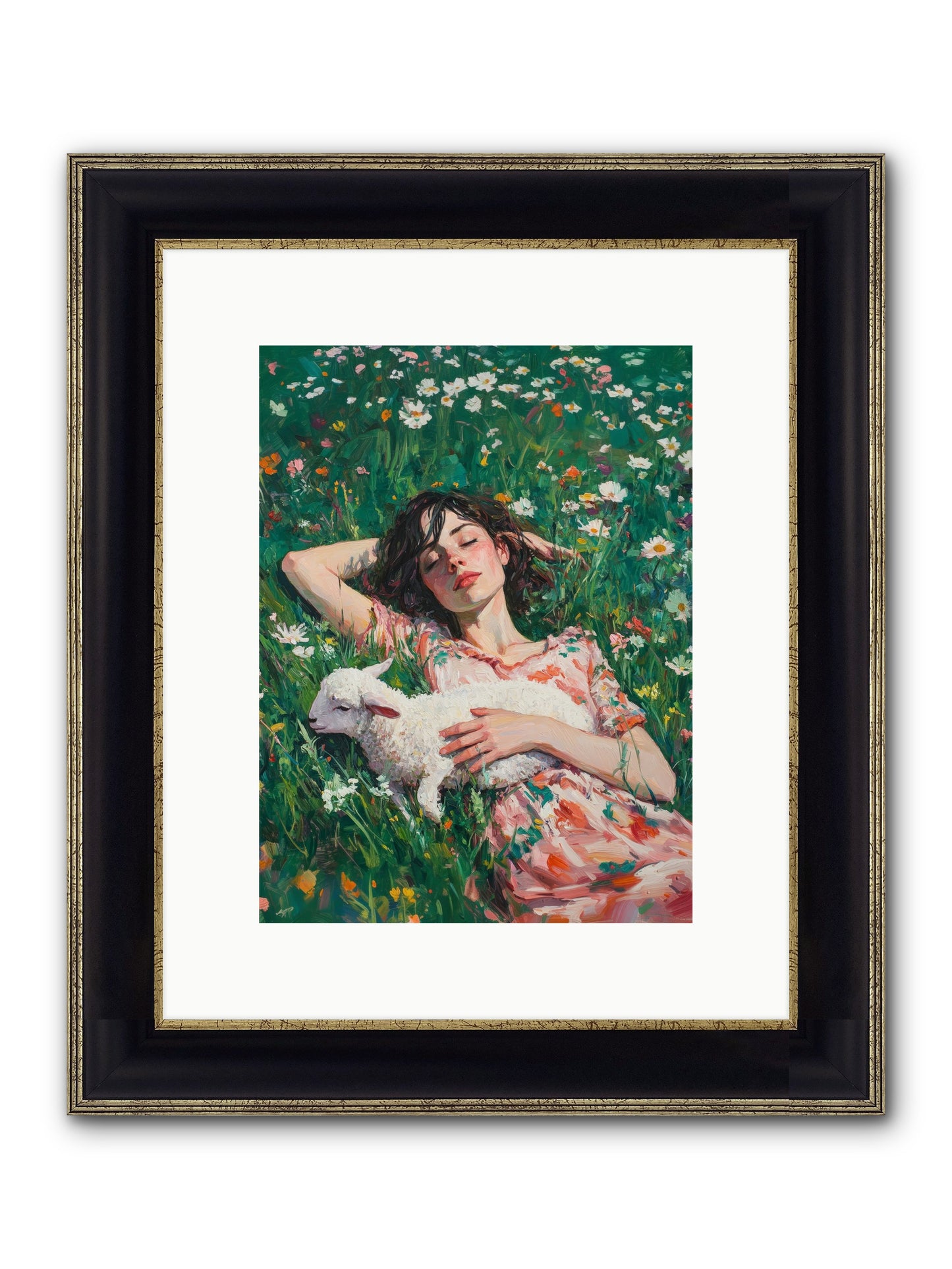 Shepherd's Sweet Hours Framed Print - Black & Gold 9x12