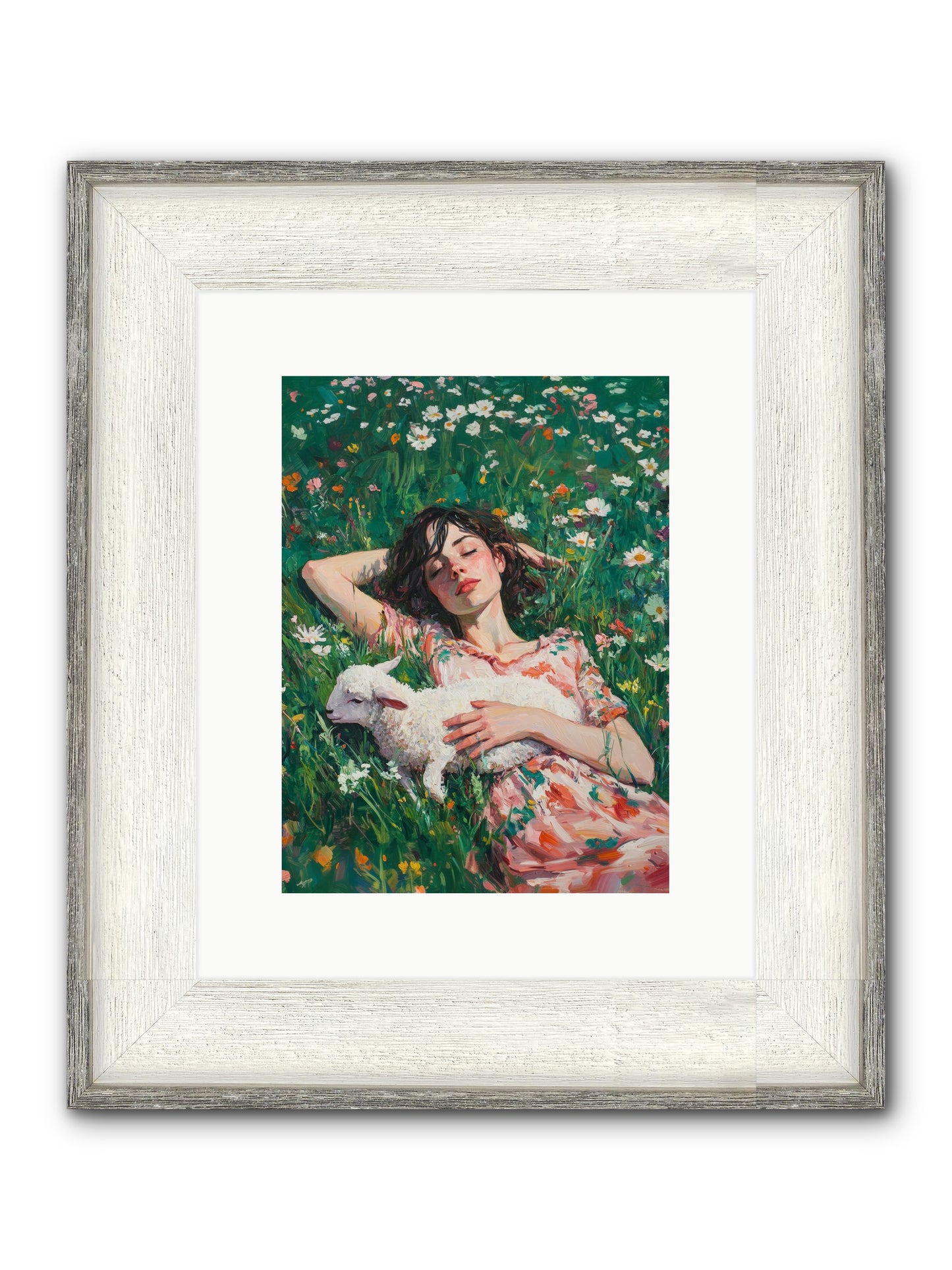 Shepherd's Sweet Hours Framed Print - Driftwood White 9x12