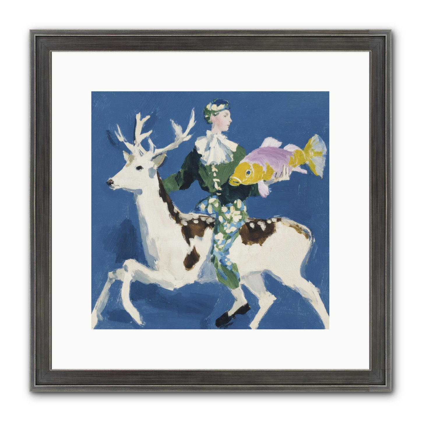 Shimmering Current Framed Print - Slimwoods Black/Silver 12x12