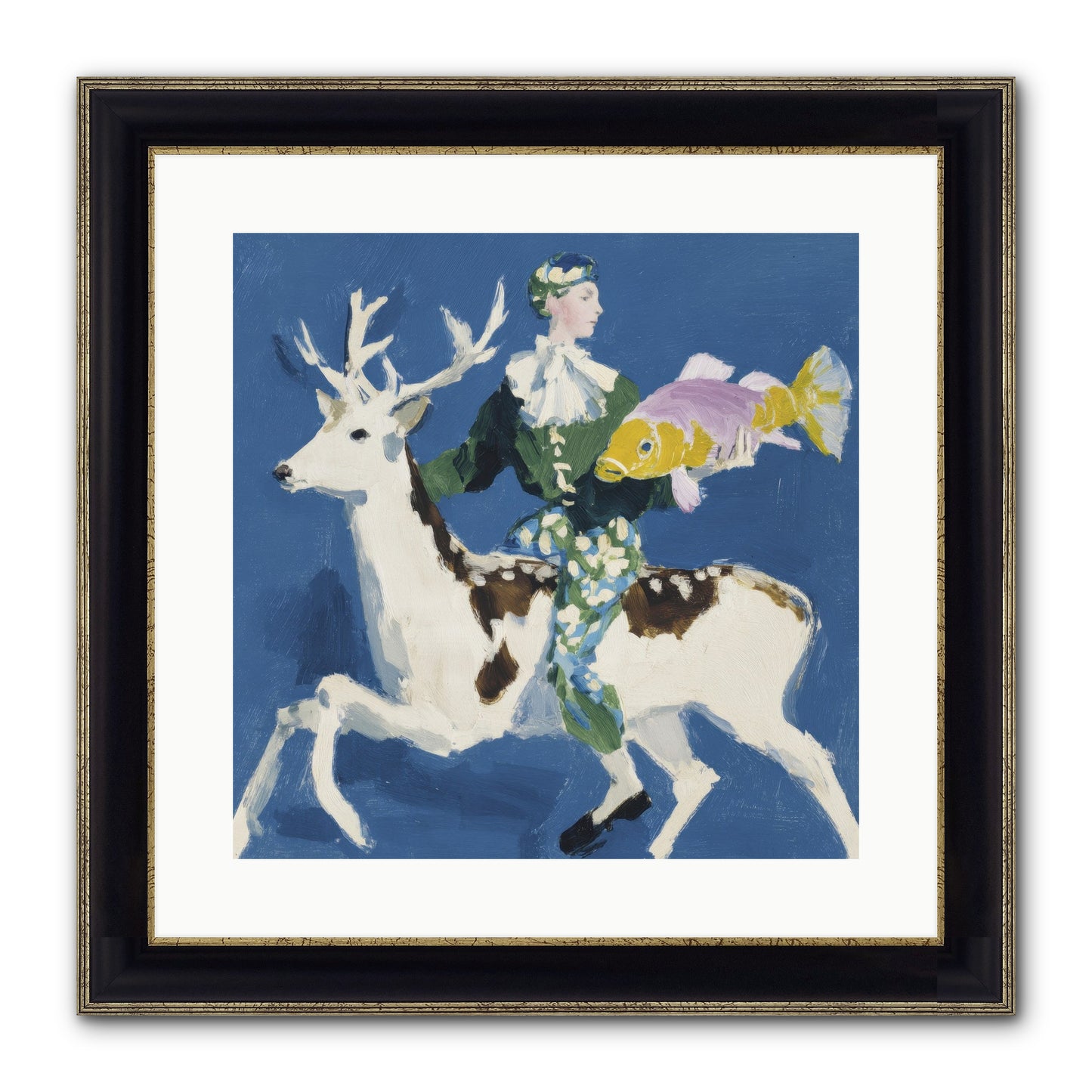 Shimmering Current Framed Print - Black & Gold 16x16