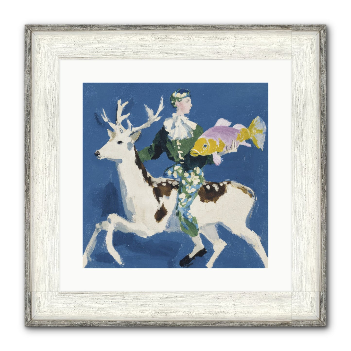Shimmering Current Framed Print - Driftwood White 16x16