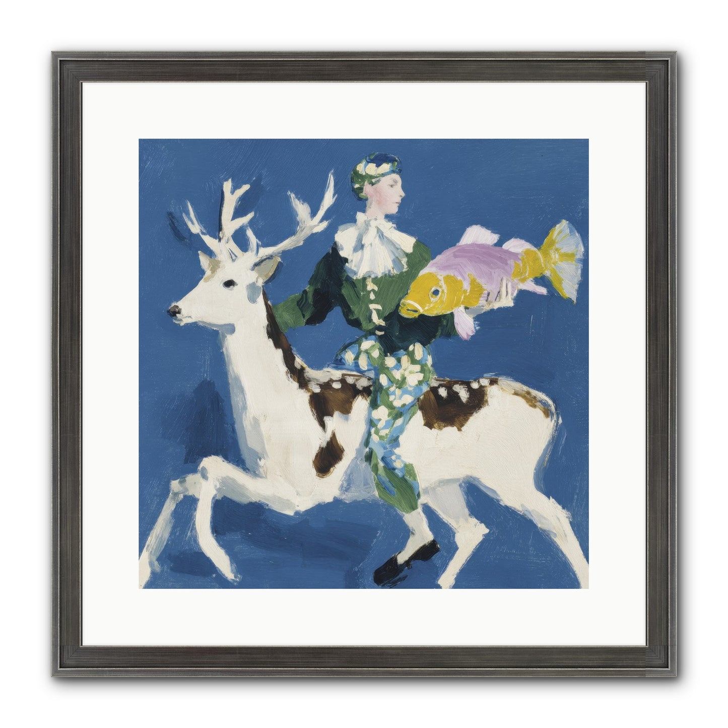 Shimmering Current Framed Print - Slimwoods Black/Silver 16x16