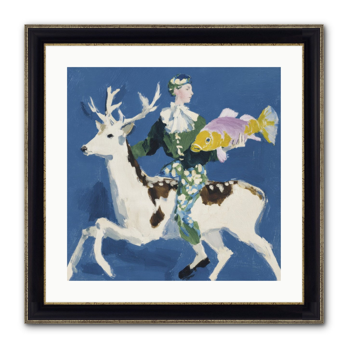 Shimmering Current Framed Print - Black & Gold 20x20