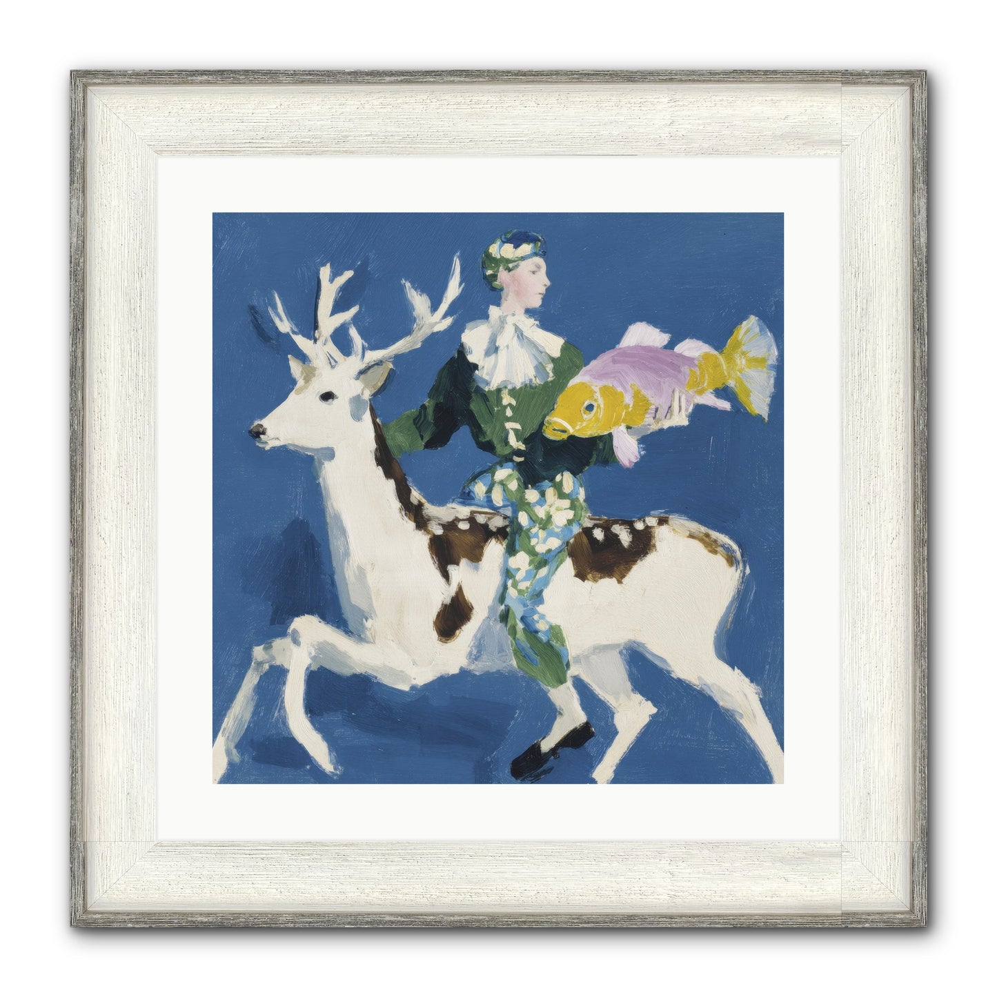 Shimmering Current Framed Print - Driftwood White 20x20